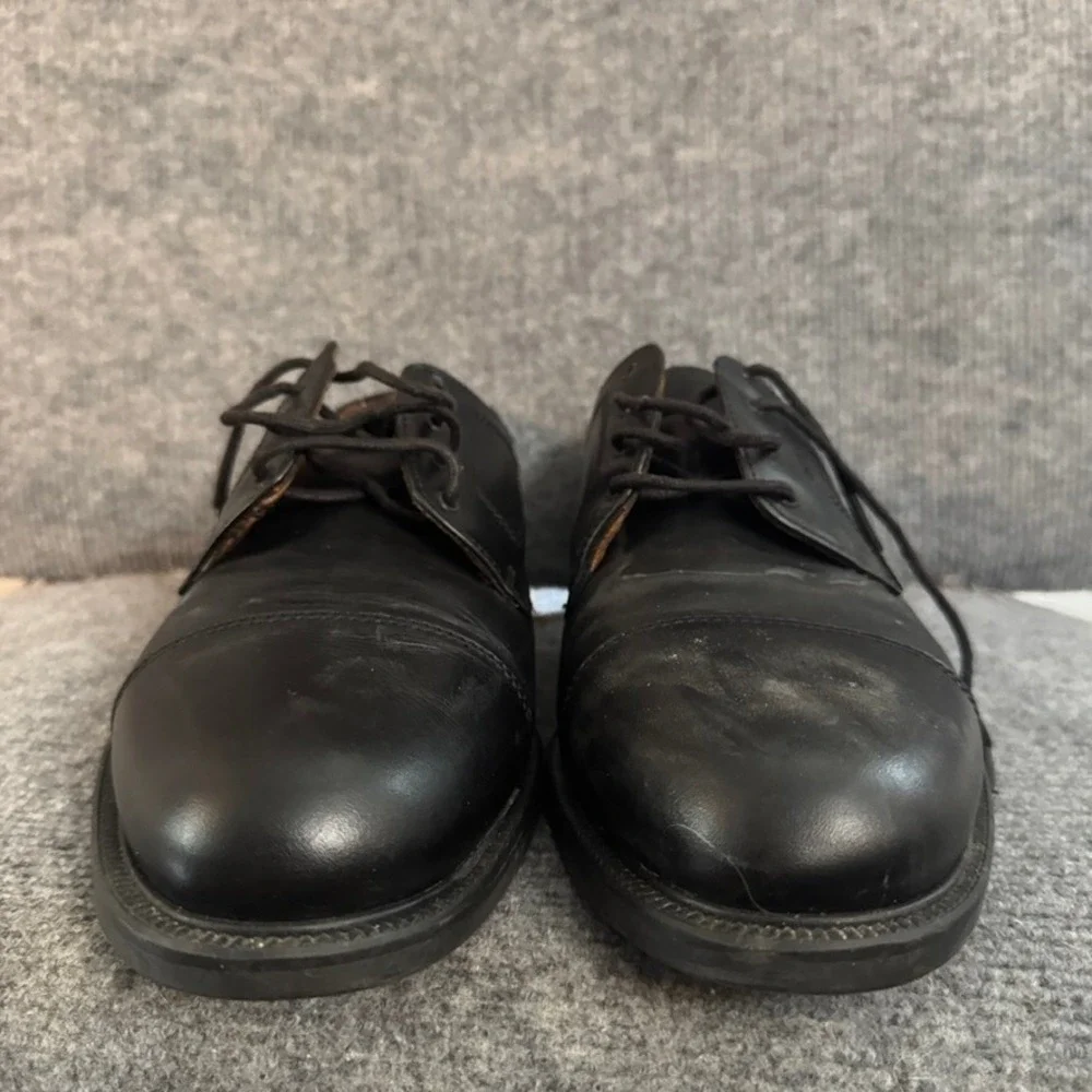 Napoleone Black Leather Cap Toe Derby Dress Shoes Lace Up Professional Mens 12